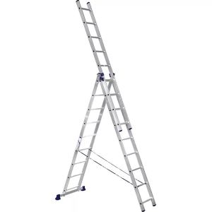 Лестница алюминиевая трехсекционная 5310, 282/476/646 см, серый