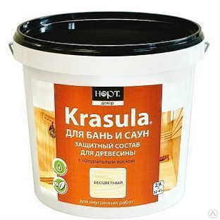 Пропитка для бань и саун защитная Krasula 2,9кг 