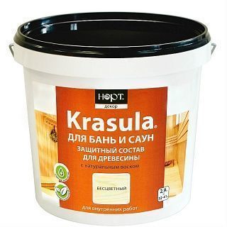 Пропитка для бань и саун защитная Krasula 2,9кг