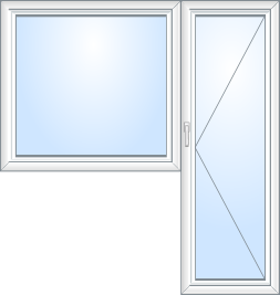 Блок балконный 2010х2100 мм (профиль Exprof 3 к, фурнитура VORNE)