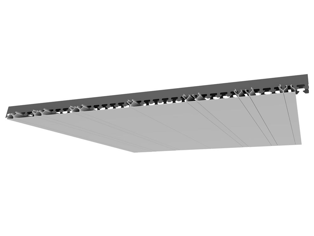 Алюминиевый реечный потолок белый гянцевый рейка S100, в комплекте 4