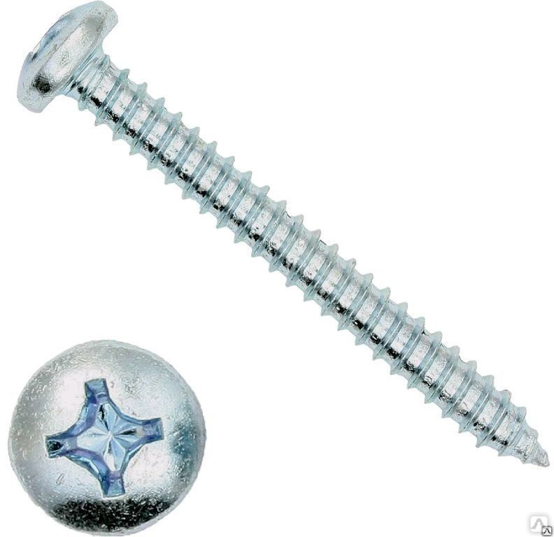 Шуруп 6,3x60 полукруглая головка, DIN7981, цена в Челябинске от ...