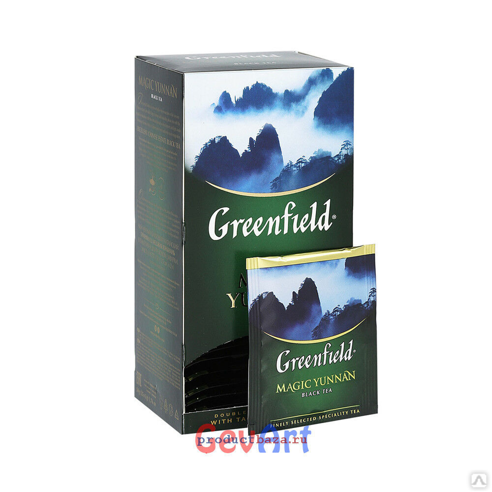 Чай magic. Гринфилд чай Мэджик Юньнань. Чай Гринфилд черный 25 пакетиков. Greenfield Magic Yunnan в пакетиках. Чай черный Гринфилд 100п*2г Меджик Юньнань.