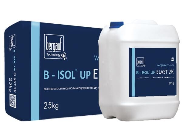 Эластичная гидроизоляция bergauf b-isol up elast 2k, комплект 35 кг