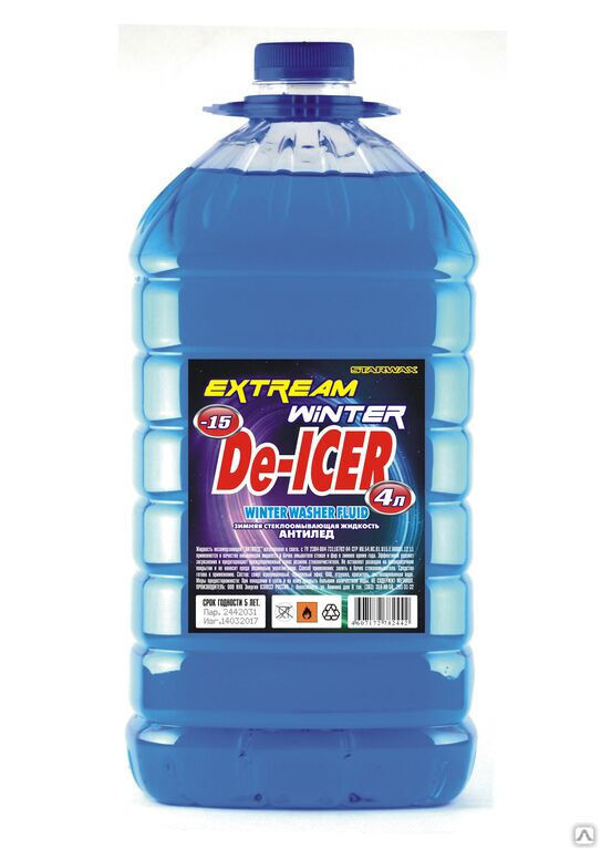 Жидкость Незамерзайка DE-ICER -15 4 л ПЭТ