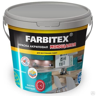 Краска акриловая для кухни и ванной farbitex