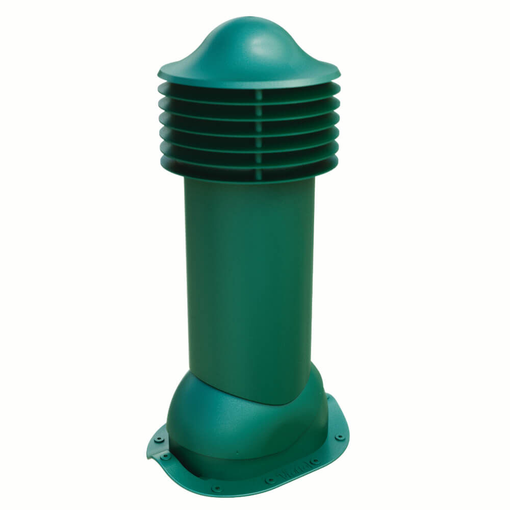 Труба вентиляционная VIOTTO d110 мм h550 мм для металлочерепицы Монтеррей RAL6005 зеленый мох Виотто