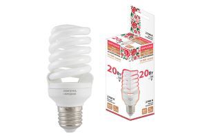 Лампа люминесцентная НЛ-FSТ2-20 Вт-2700 К–Е27 (48х115 мм) TDM ELECTRIC SQ0347-0010