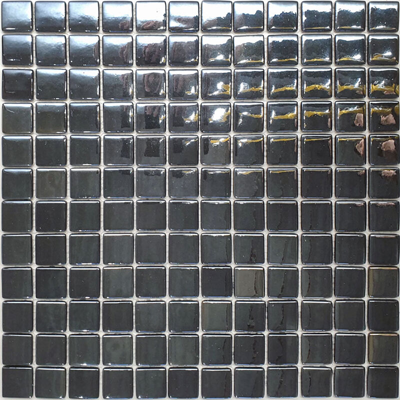 Мозаика стеклянная STP-BK002-L черный, перламутровый, поверхность глянцевая Steppa