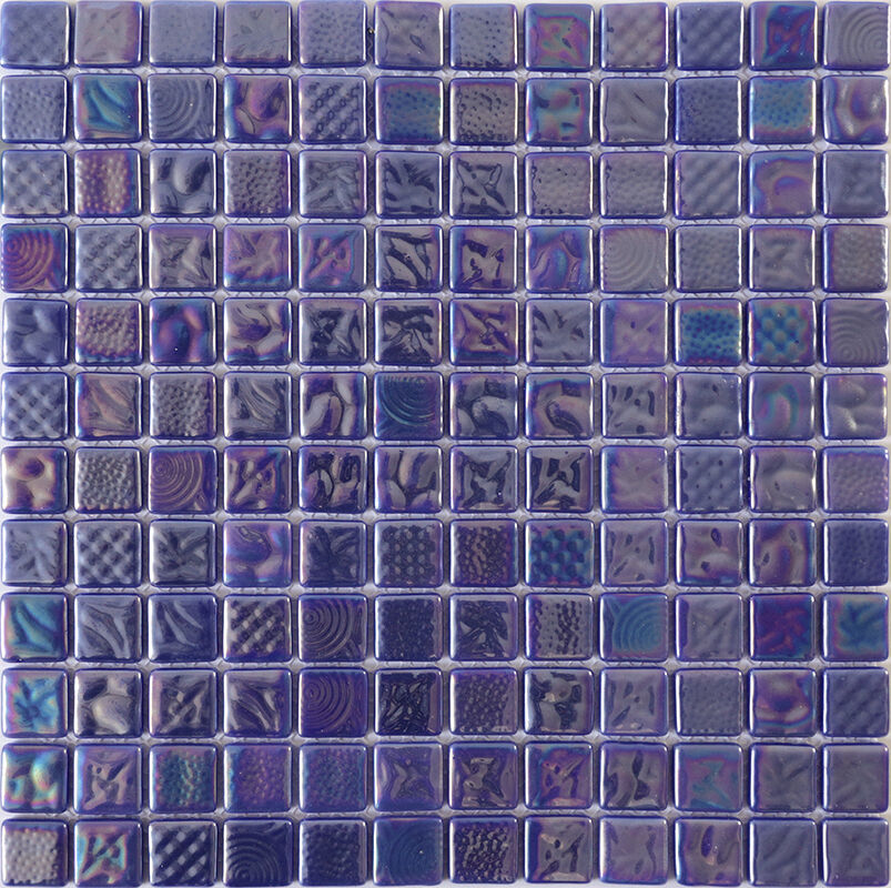 Мозаика стеклянная STP-BL025-L синий, фиолетовый, перламутр, поверхность глянцевая полированная NATURAL Steppa
