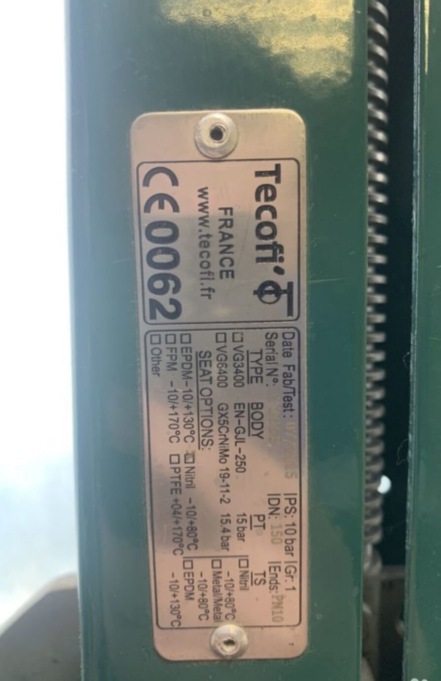 Задвижка шиберная Tecofi VG 3400, DN150 2