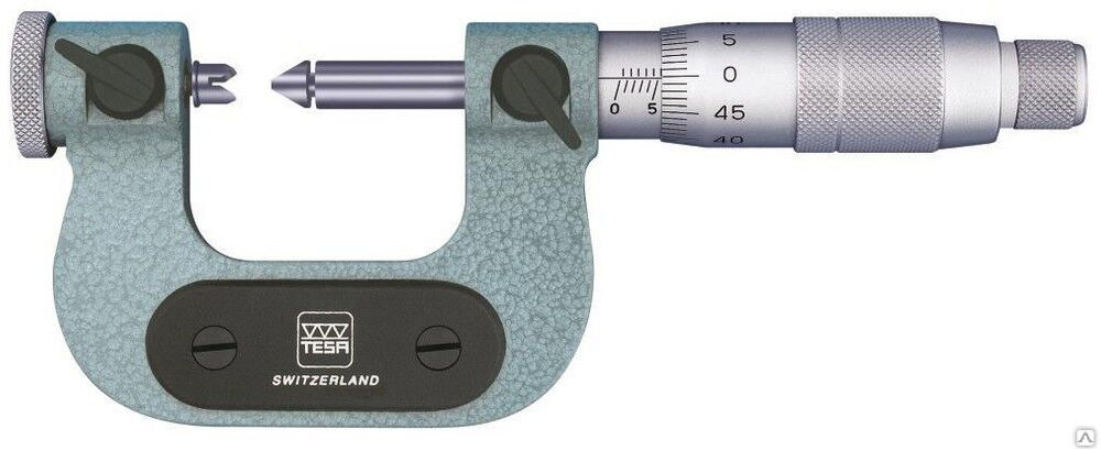 Микрометр резьбовой 0-25 мм шаг измерения резьбы 0,7-5,0 мм