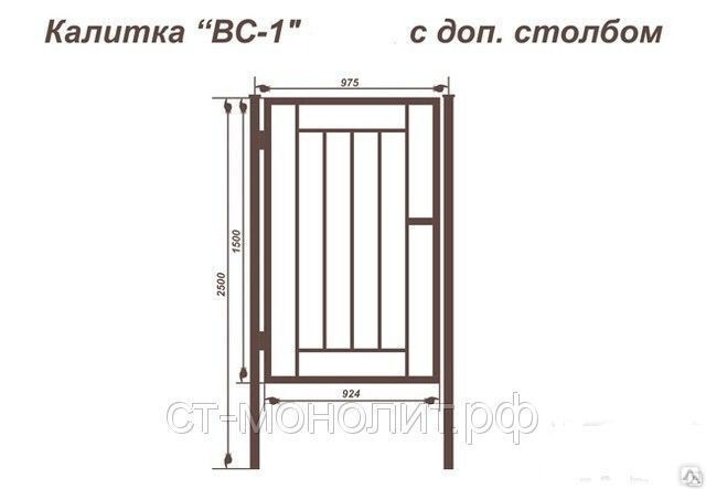 Схема калитки из профильной трубы