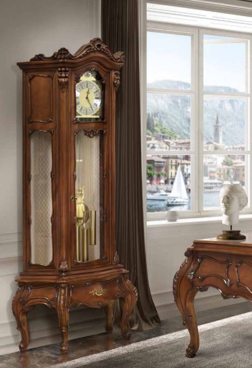 Румынские напольные часы Клеопатра Люкс орех
