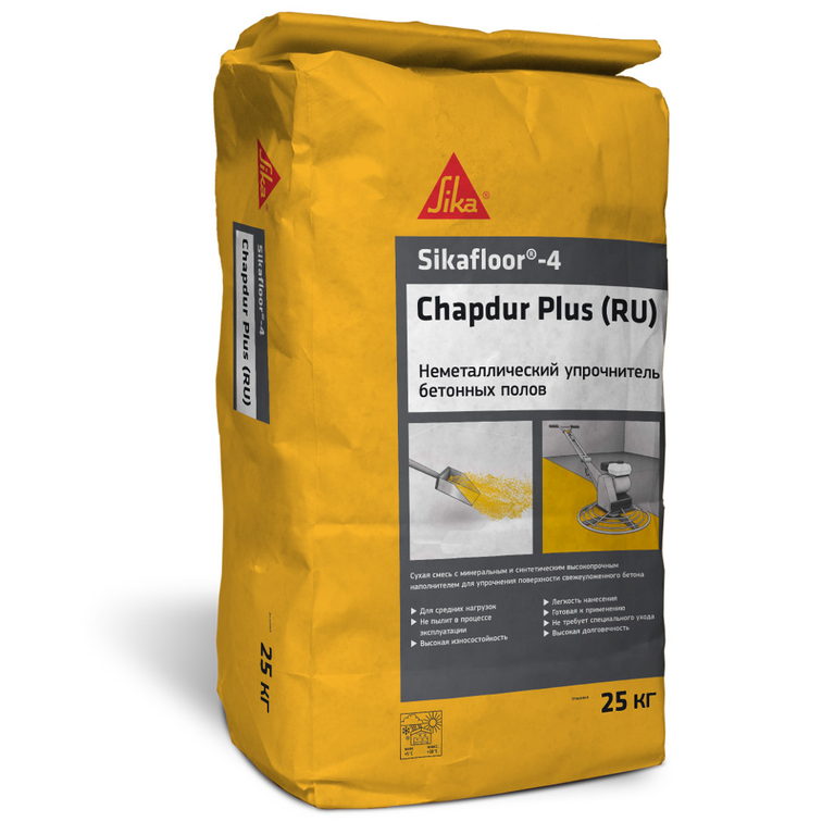 Сухая смесь с содержанием твердых синтетических наполнителей Sikafloor-4 Chapdur Plus (RU) для упрочнения бетонных полов