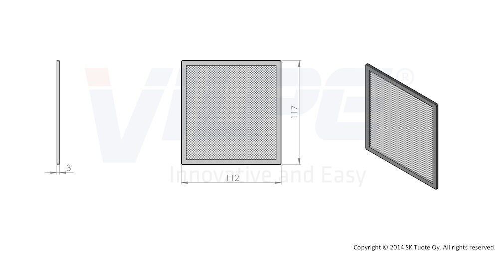 Сетка вентиляционной решетки 150х150 антимоскитная VILPE 2