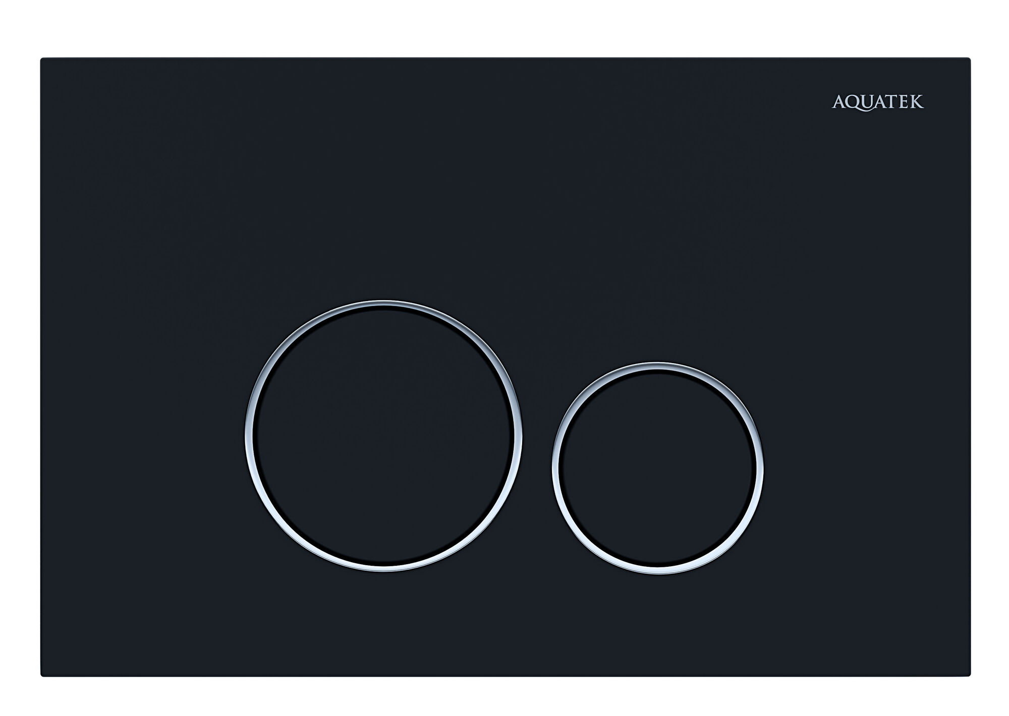 AQUATEK KDI-0000020 (005D) Панель смыва черная матовая ободок хром, клавиши круглые