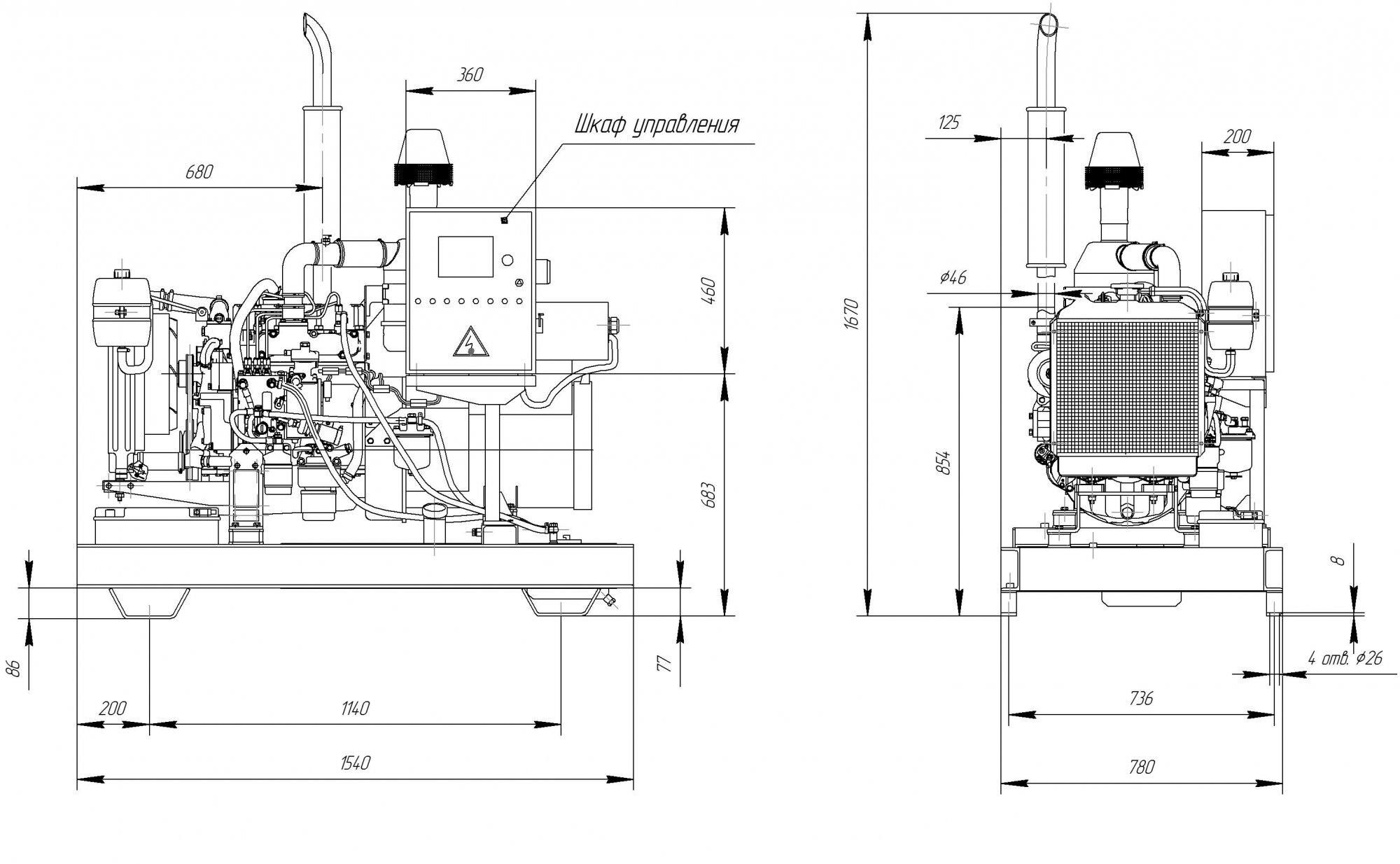 Дизельный генератор MWPower АДМ24С(ММЗ)-Т400-1Р 240 кВт