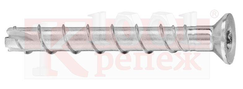 HUS3-C 8/10 Высокоэффективный анкер-шуруп для бетона HILTI с потайной головкой оцинкованный, 8x65 15/-/- мм