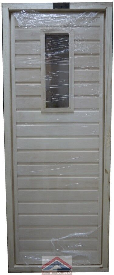 Дверь для бани (осина) со стеклом 1800х700 (с коробкой)