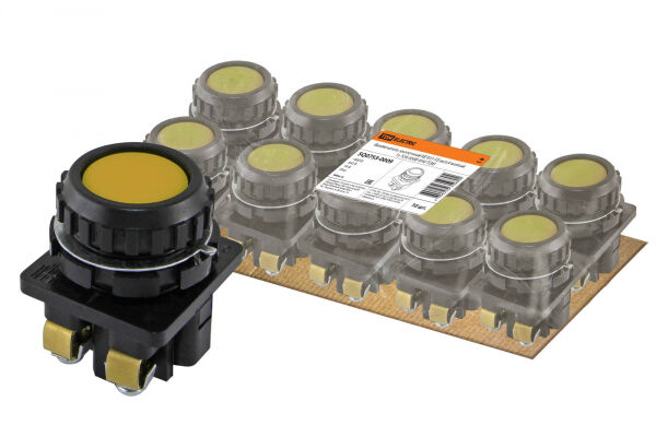 Выключатель кнопочный КЕ 011-У2-исп.4 желтый 1з 10A 660B IP40 TDM ELECTRIC