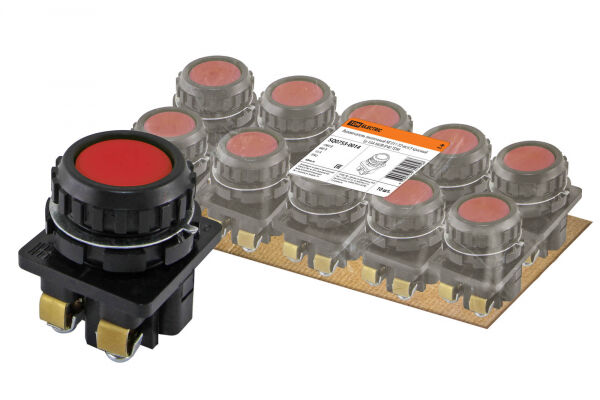 Выключатель кнопочный КЕ 011-У2-исп.5 красный 1р 10A 660B IP40 TDM ELECTRIC