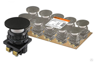 Выключатель кнопочный КЕ 021-У2-исп.1 гриб без фиксации черный 2з 10A 660B IP40 TDM ELECTRIC 