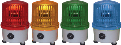 Лампа сигнальная ЛН-1121С (Желтая с сиреной, =12В, крепление: резьба)