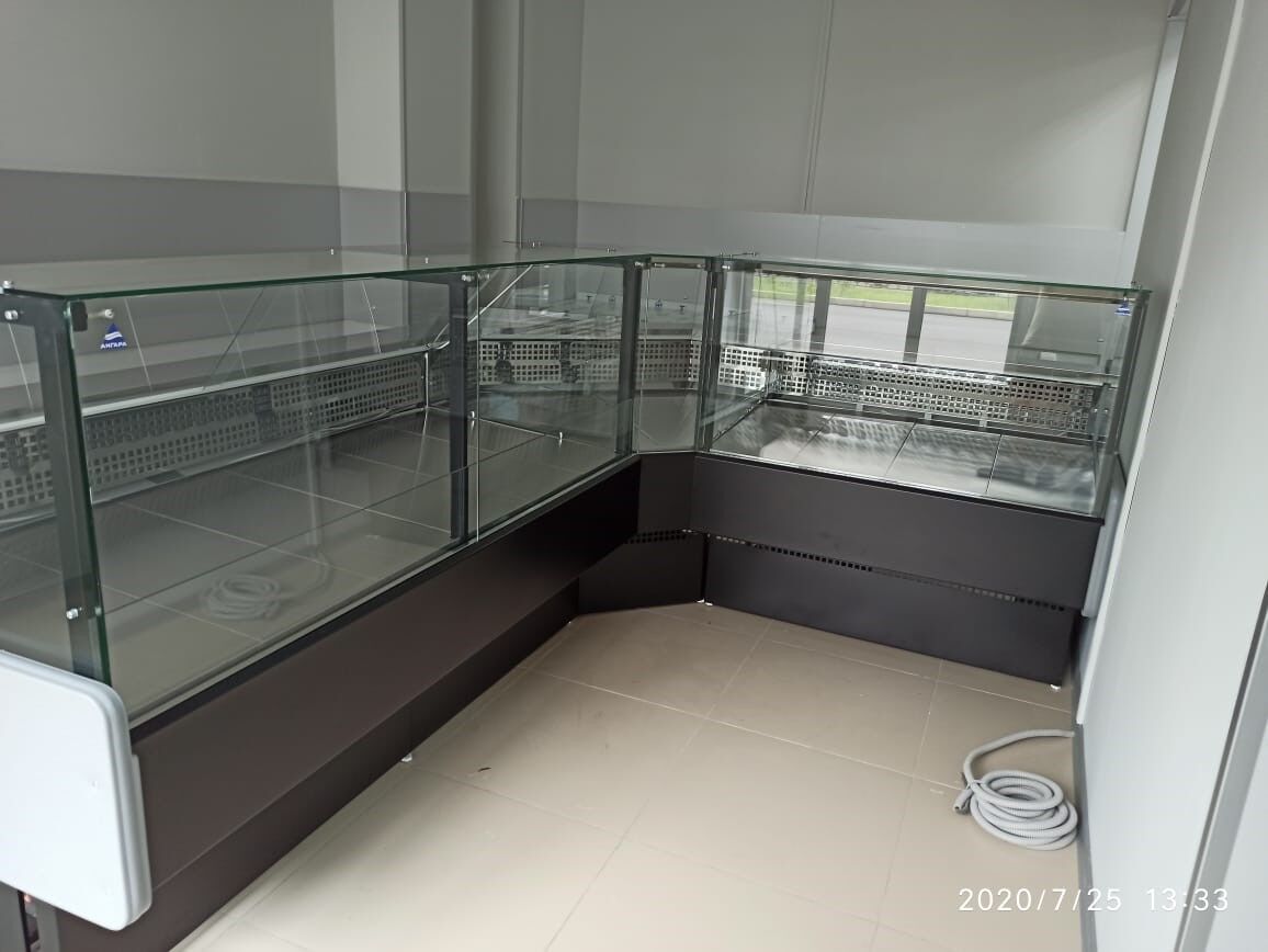 Холодильная витрина Ангара 3 КУБ - 1,8м (-18…-22С) (встройка) (Люкс класс) на встроенных агрегатах