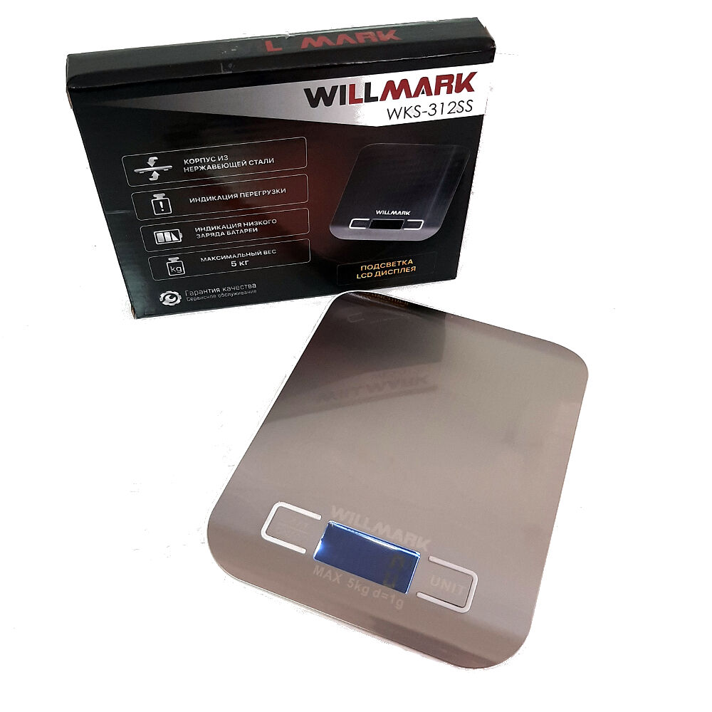 Весы кухонные WILLMARK WKS-312SS 5кг