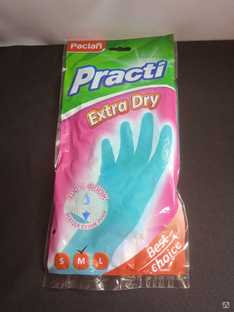 Перчатки хозяйственные PACLAN Extra Dry(латекс) 