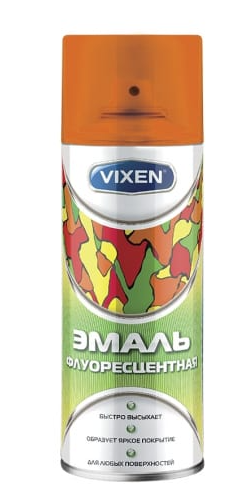 Эмаль флуоресцентная, оранжевая, аэрозоль Vixen VX-54003, 520мл