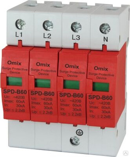 Устройство защиты от импульсных перенапряжений Omix SPD-B60/3-385 
