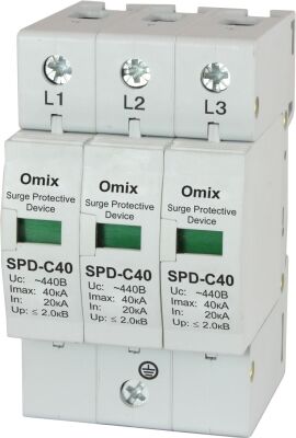 Устройство защиты от импульсных перенапряжений Omix SPD-C40/3-420
