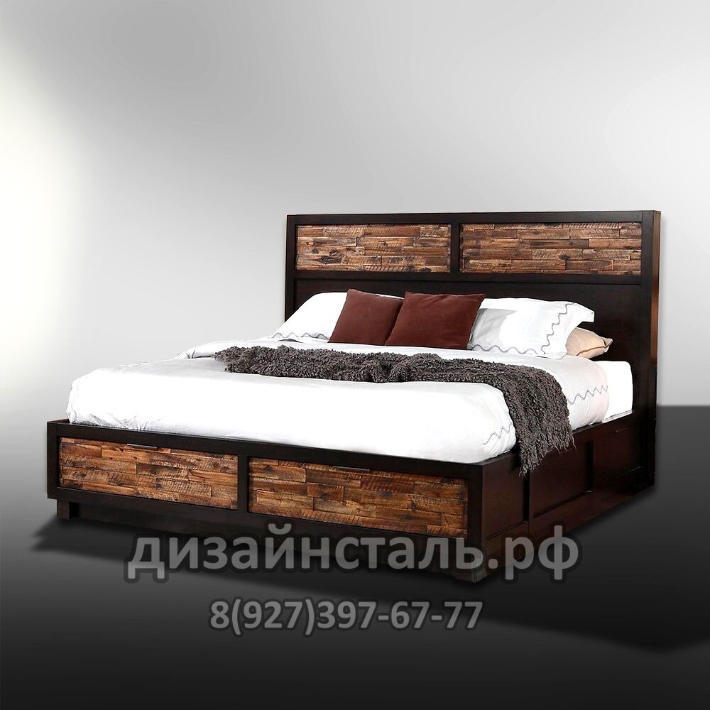 Кровать в стиле лофт 35