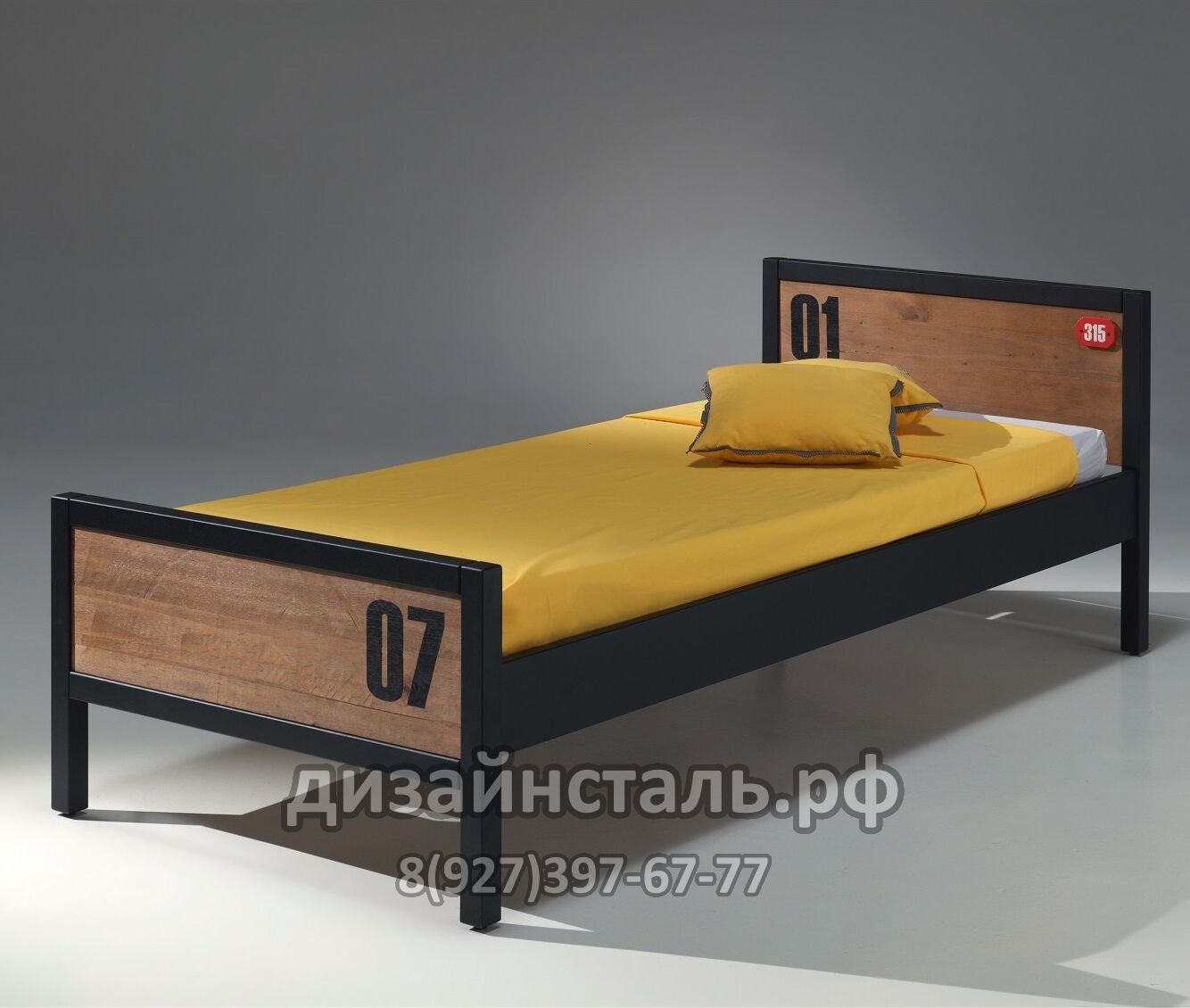 Кровать в стиле лофт 68