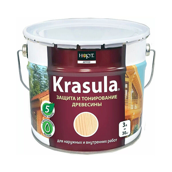 Состав защитно-декоративный для древесины Krasula 2,9 кг