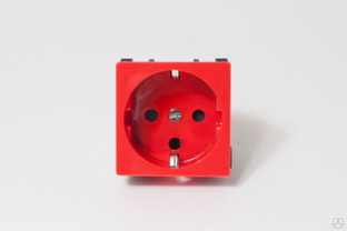 Розетка электрическая Spl 2К+З красный 