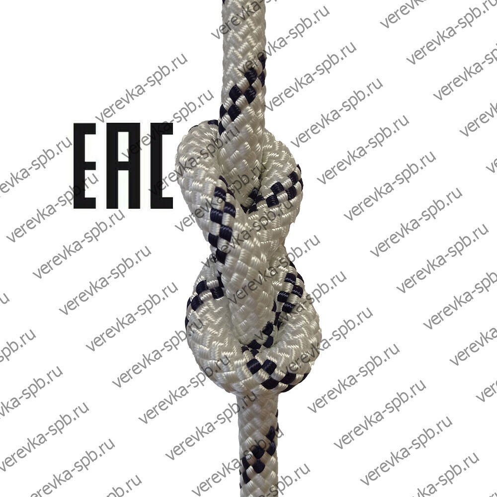 Веревка страховочная 11 мм, статическая, полиамидная, плетеная, 48-ми прядная, 2700 кгс 2
