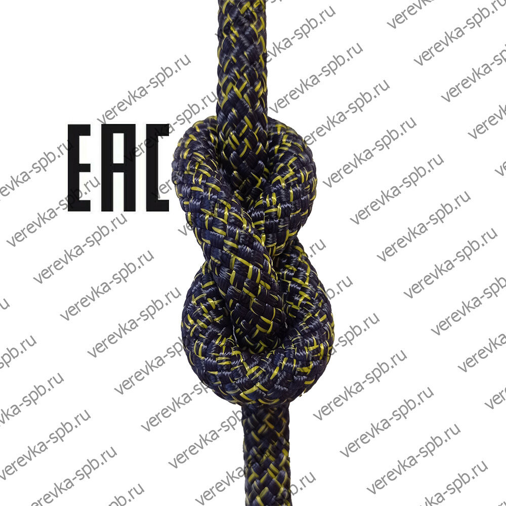 Веревка страховочная 11 мм, статическая, полиамидная, плетеная, 48-ми прядная, 2700 кгс 3