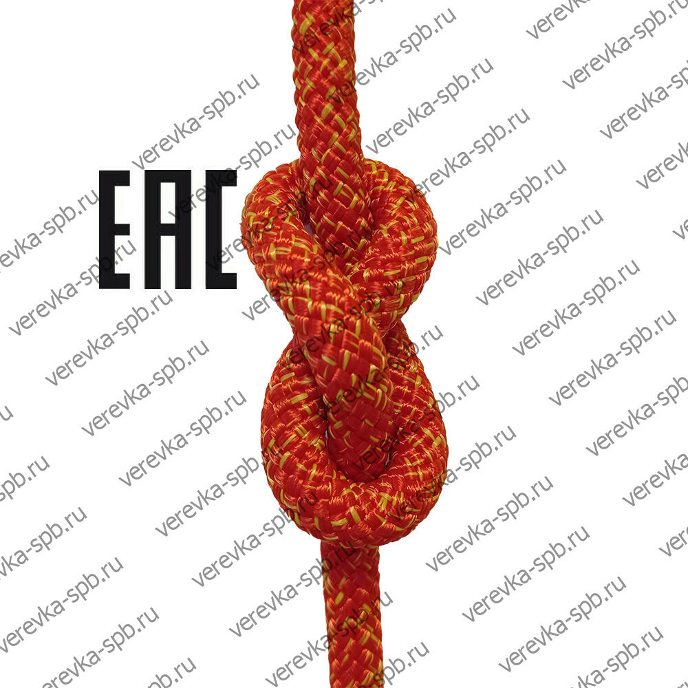 Веревка страховочная 11 мм, статическая, полиамидная, плетеная, 48-ми прядная, 2700 кгс 5