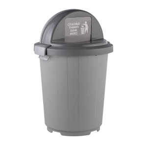 Бак мусорный КРЫШКА-КЛАВИША, НА КОЛЕСАХ (105 л, темно-зеленый)