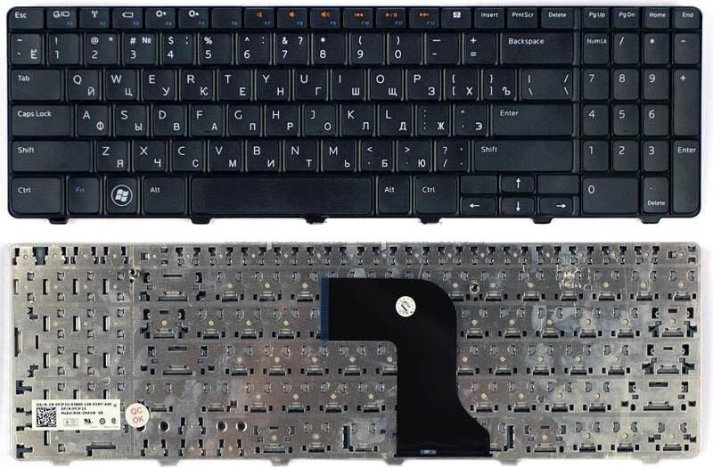 Клавиатура для ноутбука Dell N5010 M5010 p/n: NSK-DRASW 0R, 9Z.N4BSW.A0R, 0JRH7K, 0Y3F2G, V110525AS1