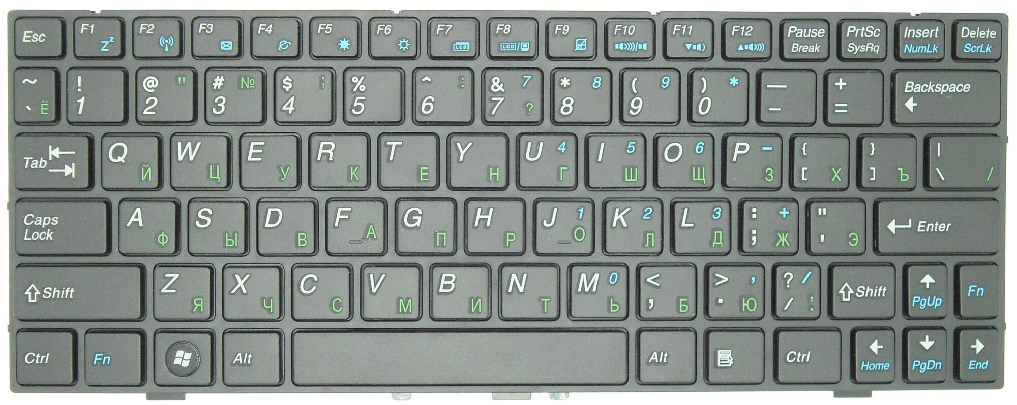 Клавиатура для ноутбука DNS Medion E1226 MD98570 p/n: MP-08J63SU-528B, 0KN0-XC5RU02 DNS / Clevo