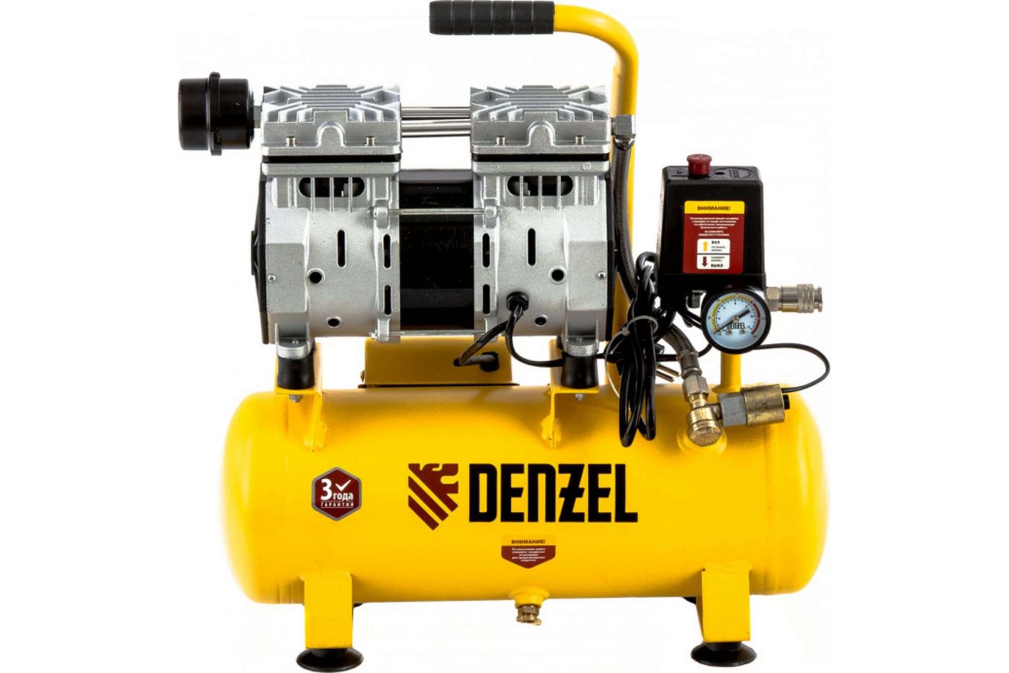 Безмасляный компрессор DENZEL DLS650/10 650 Вт, 120 л/мин, ресивер 10 л 58021 Denzel