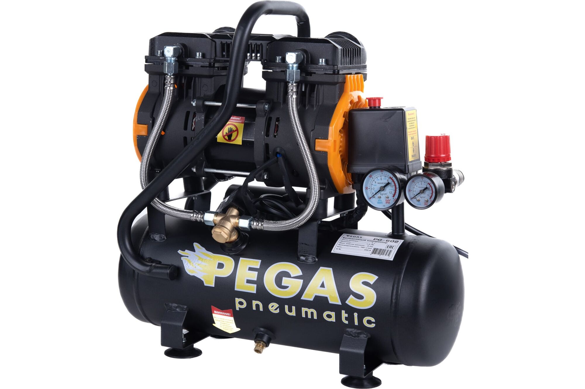 Бесшумный безмасляный компрессор Pegas pneumatic PG-602 профессиональная серия 6619 3