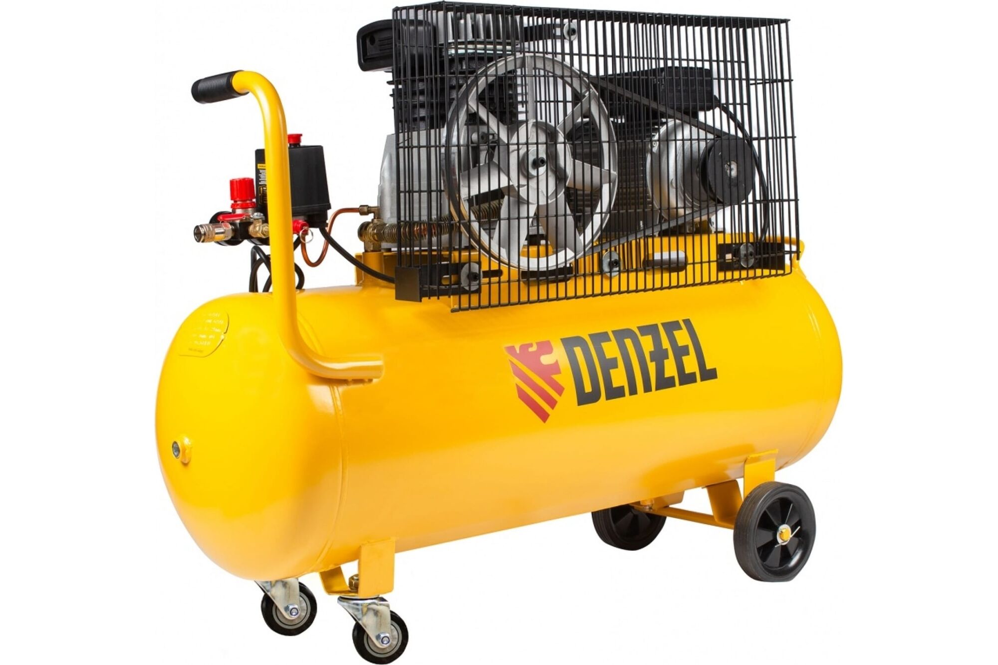 Воздушный компрессор с ременным приводом DENZEL BCI2300/100 2.3 кВт, 100 литров, 400 л/мин 58114 Denzel