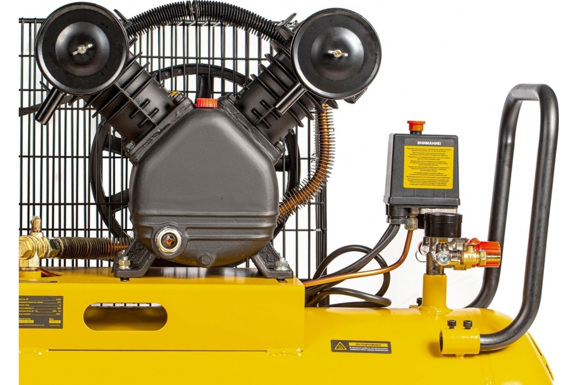 Воздушный компрессор с ременным приводом DENZEL BCV2200/100 2.2 кВт, 100 литров, 370 л/мин 58110 Denzel 8