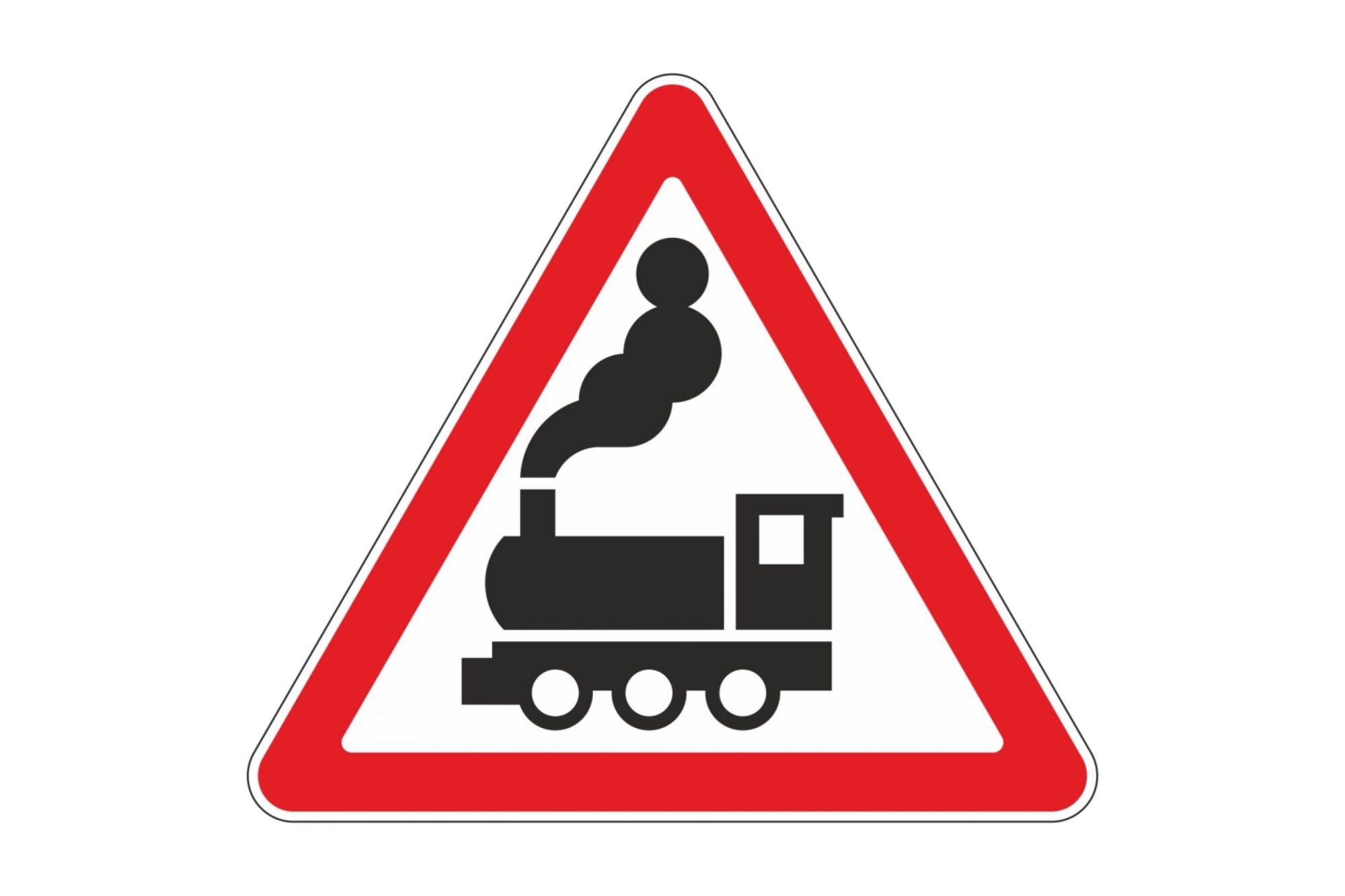 Дорожный знак Протэкт Железнодорожный переезд без шлагбаума 2-го типоразмера, пленка тип Б 1.2