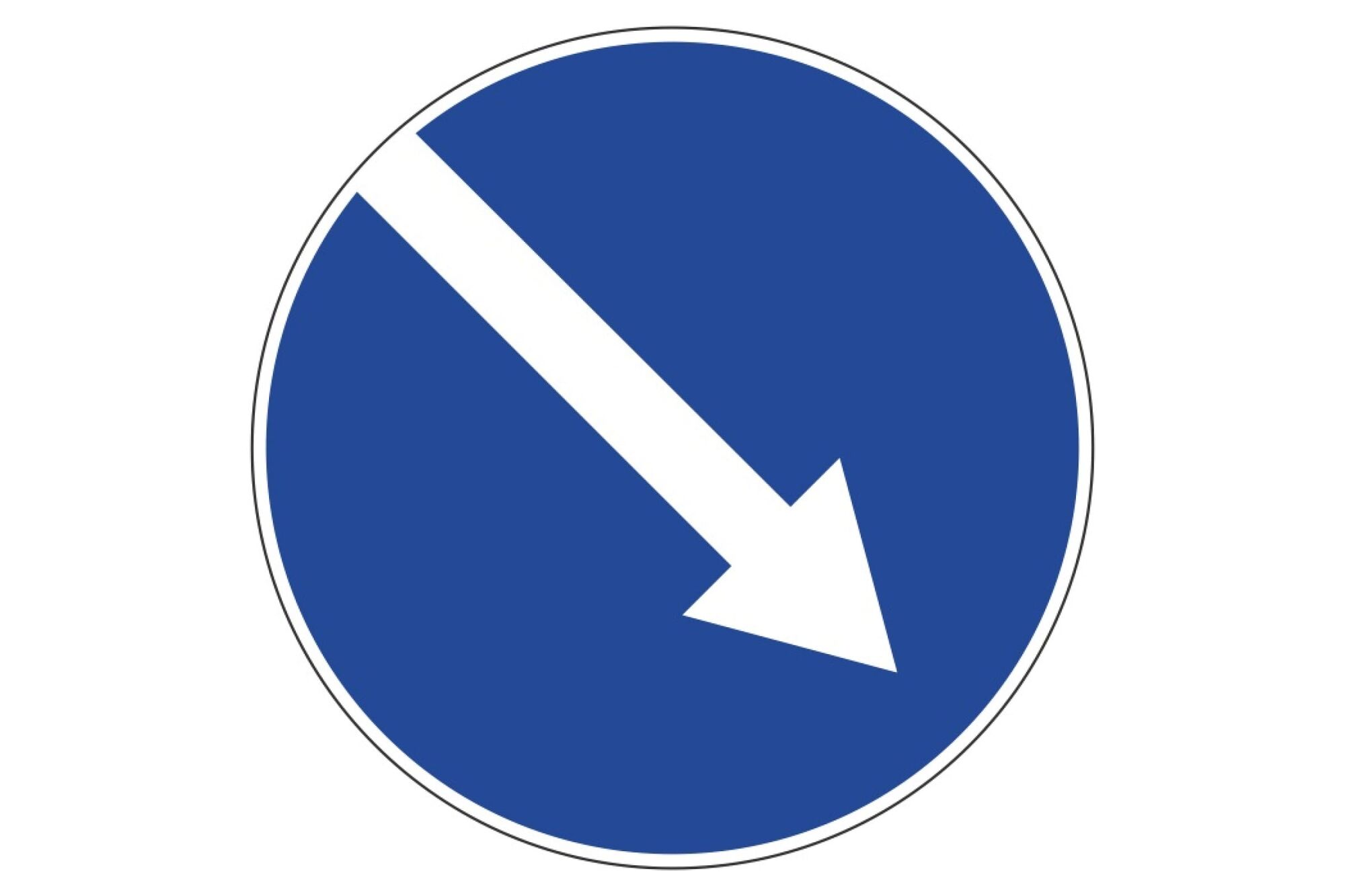 Дорожный знак Протэкт Объезд препятствия справа круг 2-го типоразмера, пленка тип Б 4.2.1